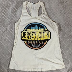 Womens XL Jersey City Racer Back Tank Top Muscle Tee Departed Soles Brewing Co